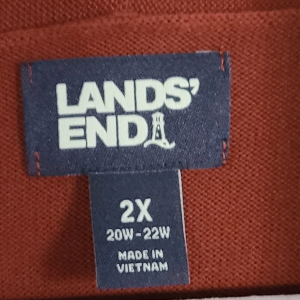 Lands End Cardigan Sweater Terracotta Orange Rust 2X